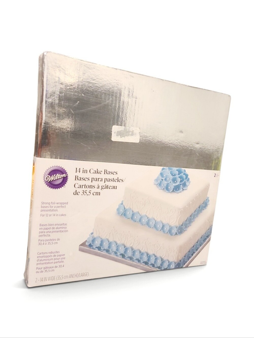 NWT Wilton Silver Foil-Wrapped 14 in Cake Bases - Silver